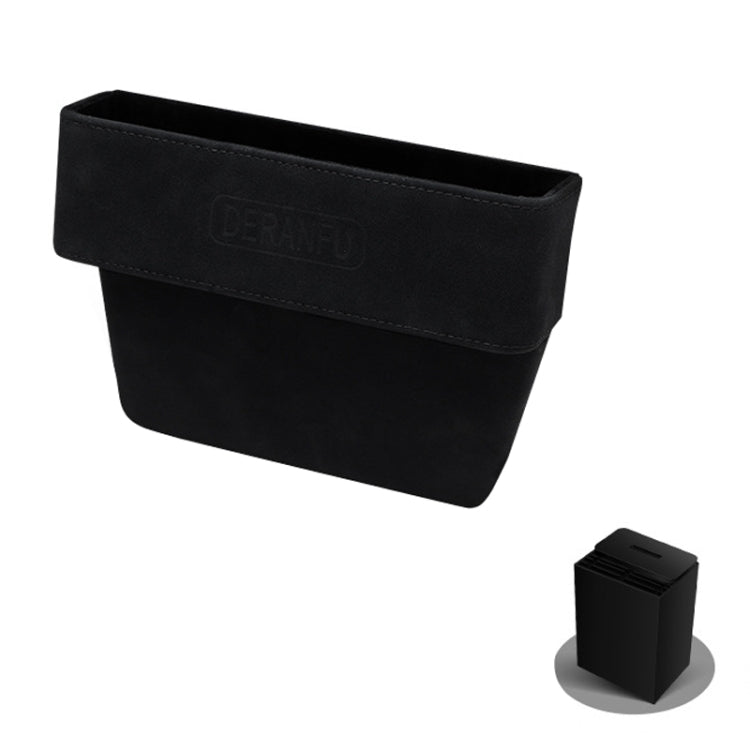 DE RAN FU Boîte de rangement pour siège de voiture Porte-gobelet Fourrure Citrine Boîte de rangement pour téléphone (Noir)