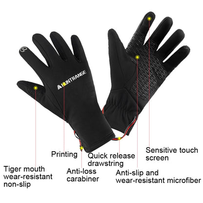 Gants d'équitation HUNTRANGE A037 Plus en velours, coupe-vent, imperméables et tactiles, Taille : XL (Bleu marine)