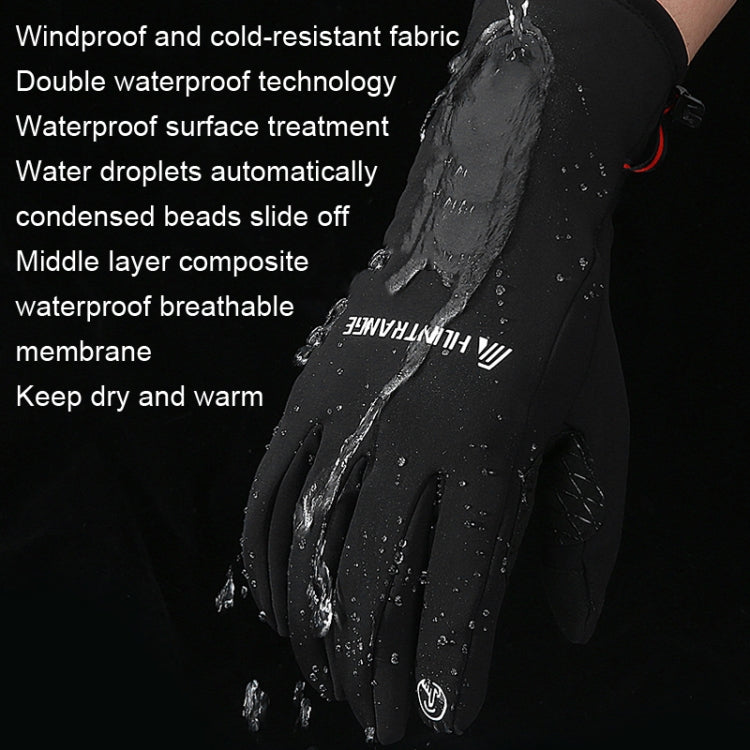 Gants d'équitation HUNTRANGE A037 Plus en velours, coupe-vent, imperméables et tactiles, Taille : XL (Bleu marine)