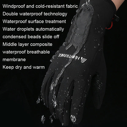 Gants d'équitation HUNTRANGE A037 Plus en velours, coupe-vent, imperméables et tactiles, Taille : XL (Bleu marine)