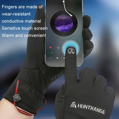 Gants d'équitation HUNTRANGE A037 Plus en velours, coupe-vent, imperméables et tactiles, Taille : XL (Bleu marine)