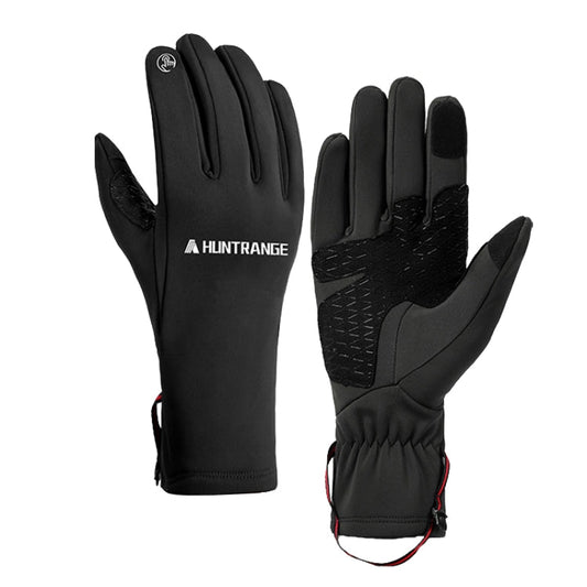 HUNTRANGE A037 Plus Gants d'équitation de sport en velours, coupe-vent, imperméables et tactiles, Taille : L (Noir)