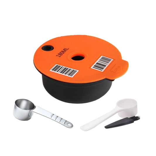 ICafilas YB01 Reusable Coffee Filter, Color: Orange+HLB18 Stainless Steel Spoon(180ml)