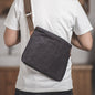 Maden S1901202 Sac à bandoulière en toile cirée rétro minimaliste (gris foncé)