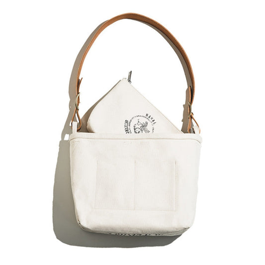 Maden S1907213 Retro Make Old Printing Tool Pack Simple Crossbody Bag(White)