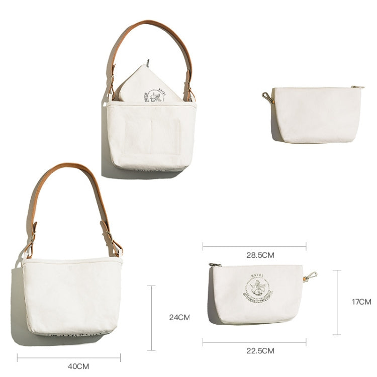 Maden S1907213 Sac à Bandoulière Simple Motif Ancien Outil d'Imprimerie Rétro (Blanc)