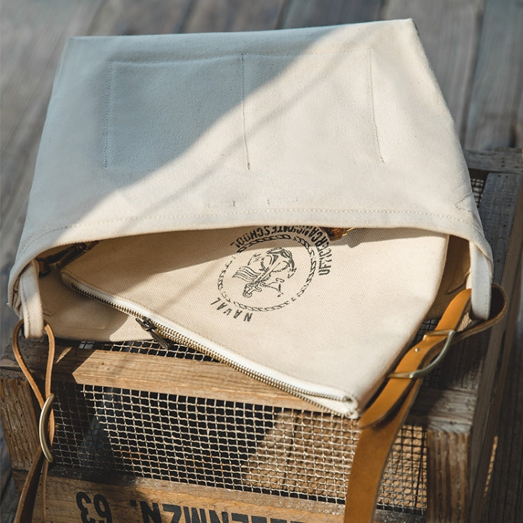 Maden S1907213 Sac à Bandoulière Simple Motif Ancien Outil d'Imprimerie Rétro (Blanc)