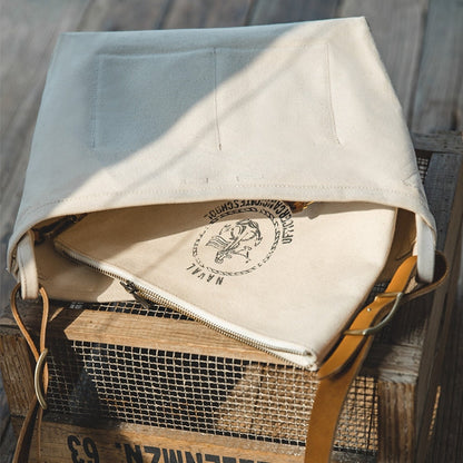 Maden S1907213 Sac à Bandoulière Simple Motif Ancien Outil d'Imprimerie Rétro (Blanc)