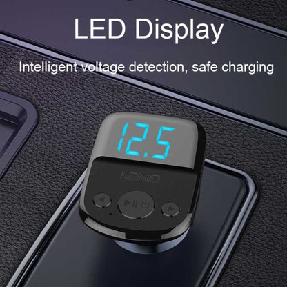 LDNIO C706Q QC3.0+AUTO-ID Car Bluetooth FM Music Digital Display Car Charger with 8 Pin Cable
