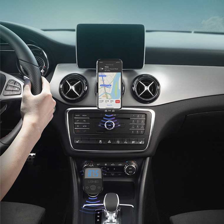 LDNIO C706Q QC3.0+AUTO-ID Car Bluetooth FM Music Digital Display Car Charger with 8 Pin Cable