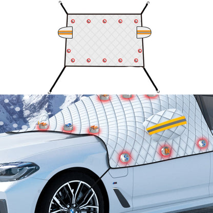 SUITU R-3945 Pare-Brise Avant de Voiture Hiver, Protection Neige, Dégivreur, Pare-Soleil Épaissi pour Voiture, Style : Couverture 12 Aimants