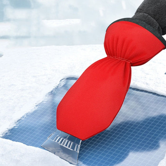 SUITU R-3140 Outils de raclage et de dégivrage de vitres automobiles d'hiver avec gants (rouge)