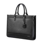 Bopai 11-98811 Sac à main pour ordinateur portable en cuir grande capacité, sacoche de messager (Noir)