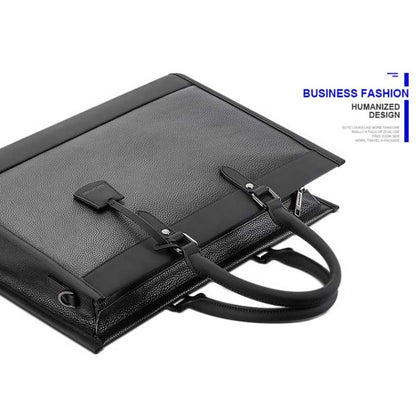 Bopai 11-98811 Sac à main pour ordinateur portable en cuir grande capacité, sacoche de messager (Noir)