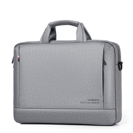 OUMANTU 020 Sacoche pour ordinateur portable en tissu Oxford, sac à dos pour ordinateur portable, taille : 14 pouces (gris clair)