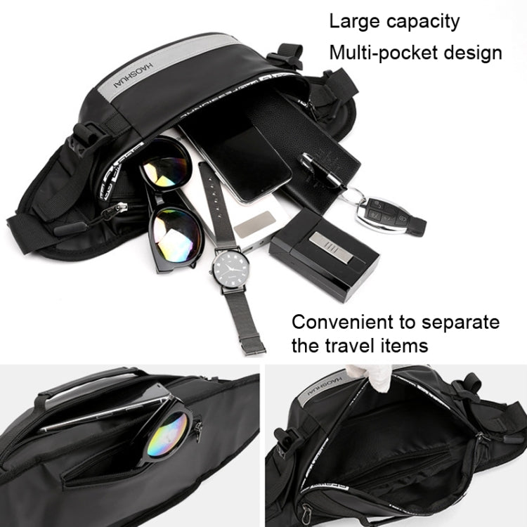 Sac de taille de course extérieur HAOSHUAI avec bande réfléchissante Sac de poitrine (1100-6 Kaki)