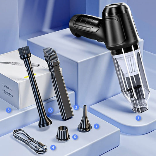 SUITU Aspirateur à main de voiture sans fil pour nettoyage humide et sec, rechargeable, Style : Noir de base