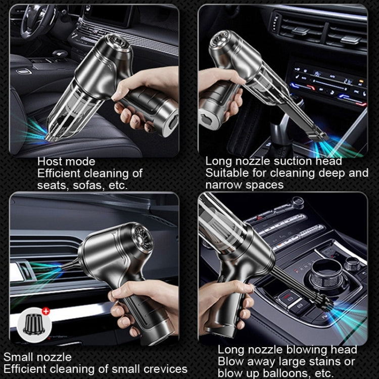 SUITU Aspirateur à main sans fil humide et sec pour voiture, style : gris blanc de base