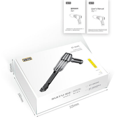SUITU Aspirateur à main sans fil humide et sec pour voiture, style : gris blanc de base