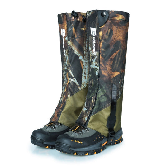 LUCKSTONE Unisex Waterproof Gaiters Cycling Legwarmers Leg Cover Camping Hiking Ski Boot(Camouflage+Army Green)