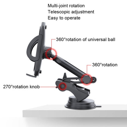 Yesido C111 Double Pole Rotating Telescopic Arm Car Bracket(Black)