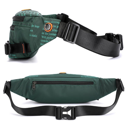 HAOSHUAI 5132 Sac Banane de Sport pour Hommes, Sac de Poitrine pour la Course (Vert Armée)