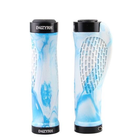 MZYRH 1 paire de poignées de guidon de vélo de montagne, housses de protection (blanc et bleu)