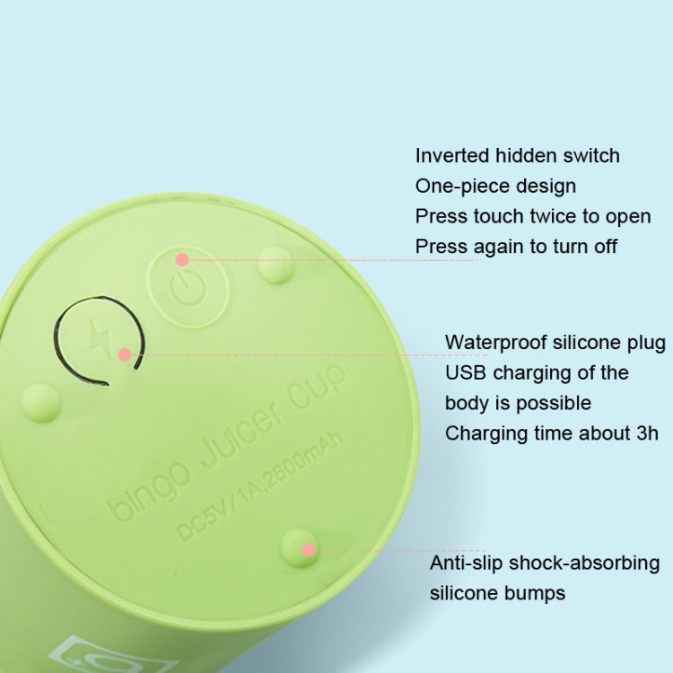 Bingo Mini mixeur portable domestique 6 lames tasse à jus électrique rechargeable (rose macaron)