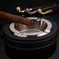 HONEST Cigar Ashtray Metal Cowhide Leather Personalized Ashtray, Color: White+Black skin