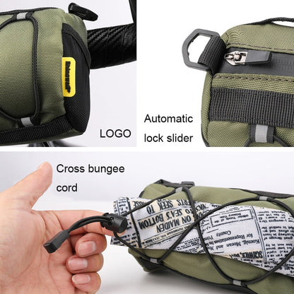 Rhinowalk RK9103 Sac avant de cyclisme sportif de plein air 2,4 L Sac de guidon de vélo étanche (vert camouflage)
