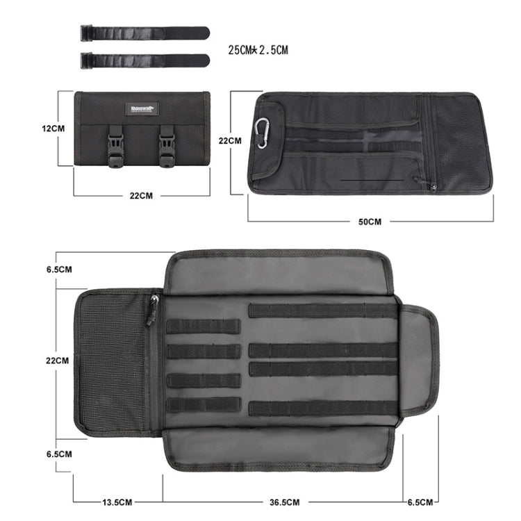 Sac de rangement pour outils d'entretien de moto Rhinowalk MT103, sac de kit de réparation portable (vert)