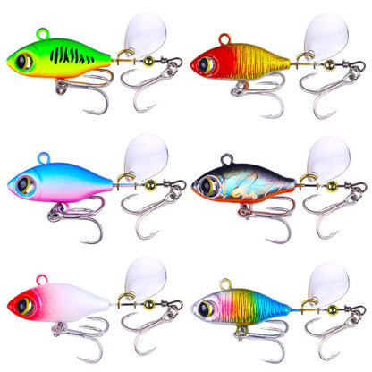 HENGJIA VIB Submergés Leurre de Pêche Souple, Taille : 4,8cm 7g (Boîte de 6 Couleurs)