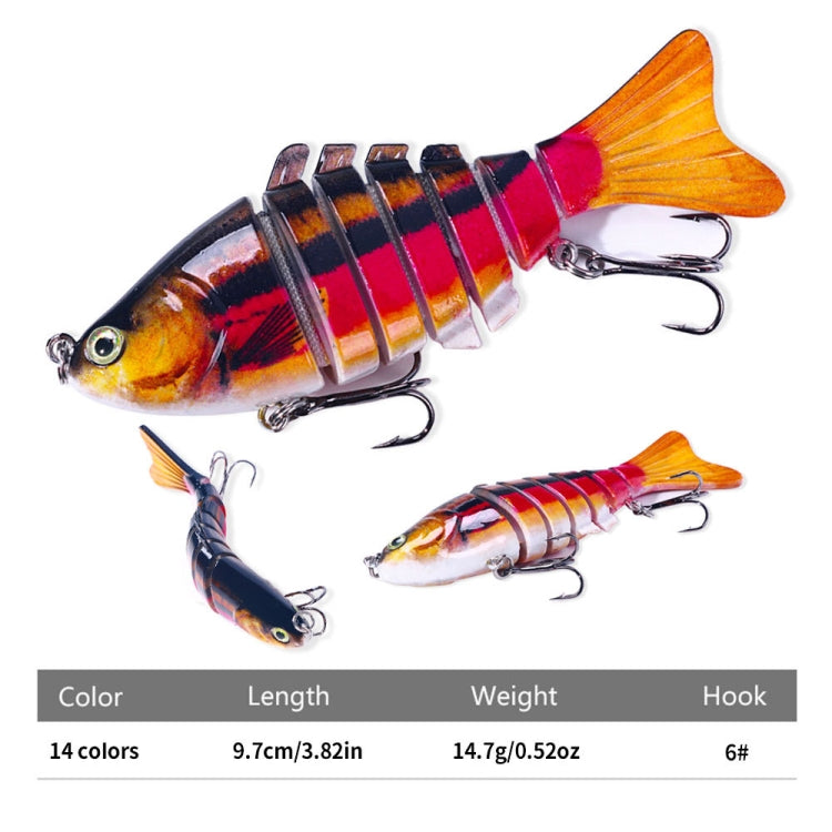 HENGJIA JM062 7 sections Leurre de pêche VIB Minnow, Taille : 10 cm 15 g (13)