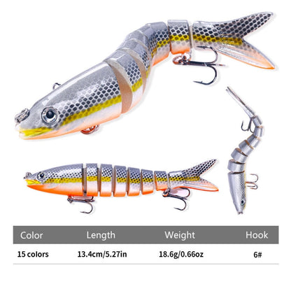 HENGJIA JM063 Multi-Section Fake Bait 8 Section Sinker Lures, Size: 13.4cm 18g(12)