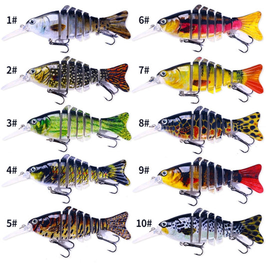 HENGJIA JM065 12cm Luya Matériel de pêche appât Leurre de pêche coulant multi-sections (8)