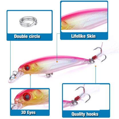 HENGJIA MI094 Simulation Laser Fake Lures Minnow Fishing Baits, Color: 3