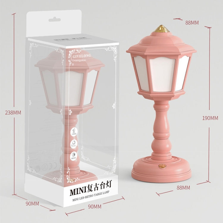 GIVELONG Retro Table Lamp USB Charging Small Night Light, Style: 320-6 White