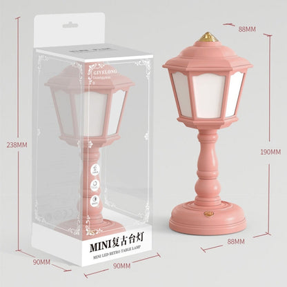 GIVELONG Retro Table Lamp USB Charging Small Night Light, Style: 320-6 White
