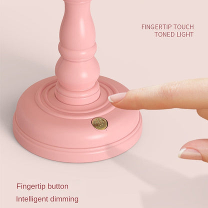GIVELONG Retro Table Lamp USB Charging Small Night Light, Style: 321-6 White