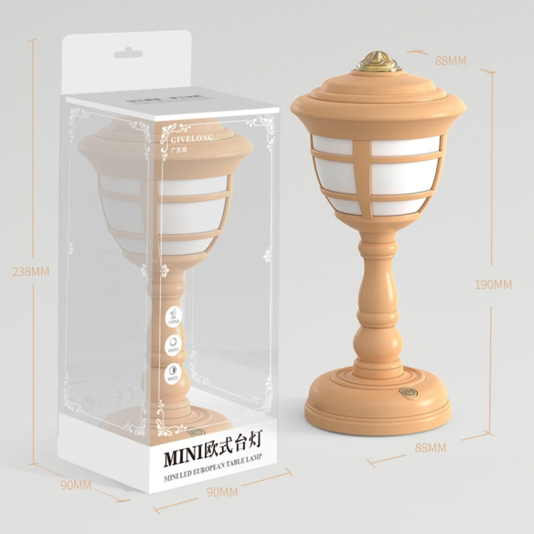 GIVELONG Retro Table Lamp USB Charging Small Night Light, Style: 322-6 White