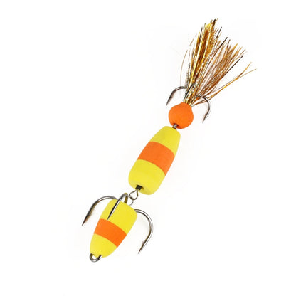 W.P.E PMG-M Foam Hook Soft Worm Bait Three Anchor Hook Fake Lures, Size: M(twenty four)