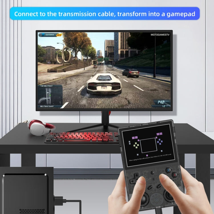 ANBERNIC RG353V  3.5 Inch Wireless Game Box Android 11 Linux OS Handheld Game Console 128G 25000 Games(Transparent Black)