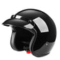 BYB 701 Casque de moto rétro toutes saisons, Taille : XL (Noir brillant)