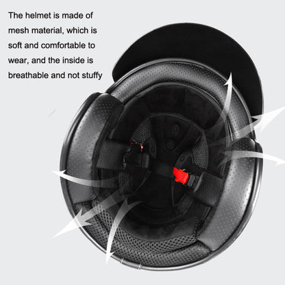 BYB 701 Casque de moto rétro toutes saisons, Taille : XL (Noir brillant)