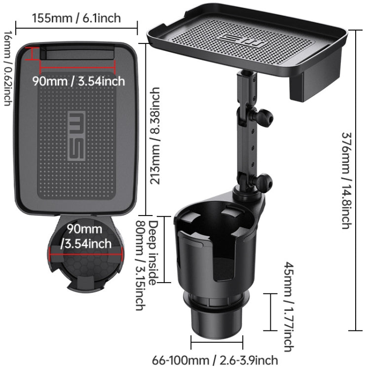 SHUNWEI 2 porte-gobelets multifonctions pour voiture
