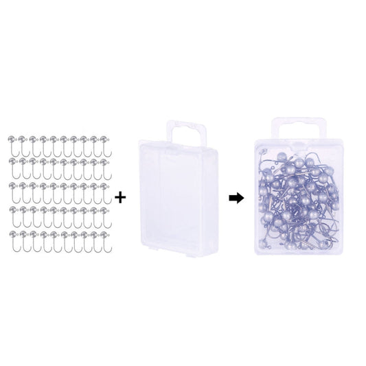 HENGJIA JI035 50 crochets à tête plombée de 1 g pour la pêche, hameçons anti-chute Lua