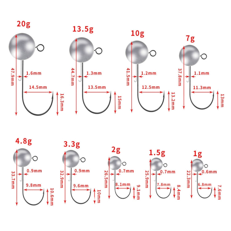 HENGJIA JI035 20pcs 3.5g Lead Head Hook Fishing Gear Lua Anti-drop Hooks