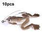 HENGJIA FO100 10pcs Grenouille Flottante Anti-Accrochage Faux Appât Poisson Noir Grenouille Tonnerre, Taille : 6cm 5g (Gris Noir)