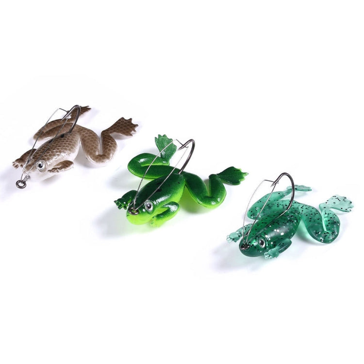 HENGJIA FO100 10pcs Anti-Accrochage au Fond Grenouille Flottante Poisson Noir Faux Appât, Appât Grenouille Tonnerre, Taille : 6cm 5g (Vert Foncé)
