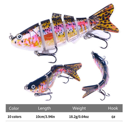 HENGJIA JM061 Multi-segment Fish Bionic Lure Submerged Lures, Size: 10cm 18g(5)